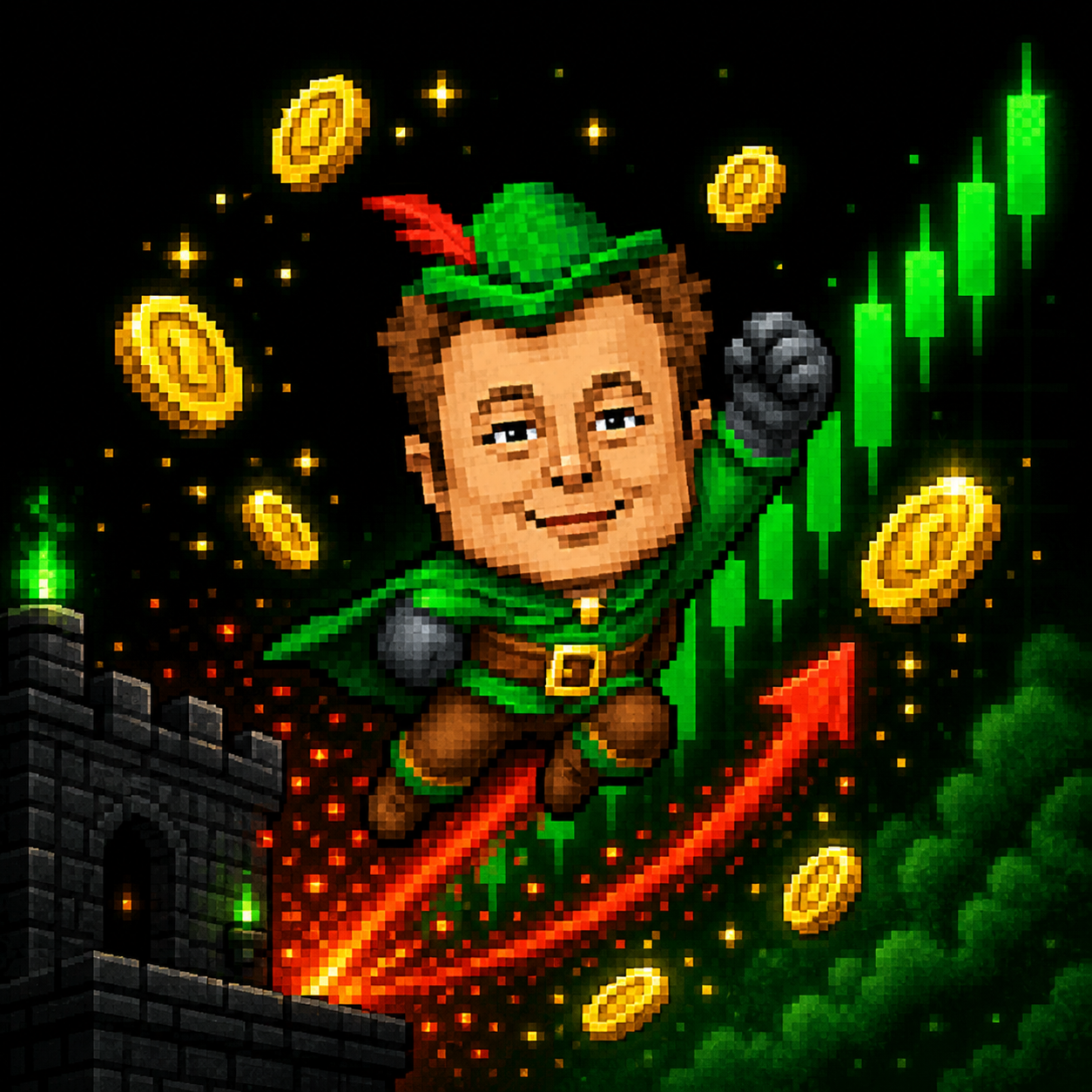 Robin Elon leaping into the moon